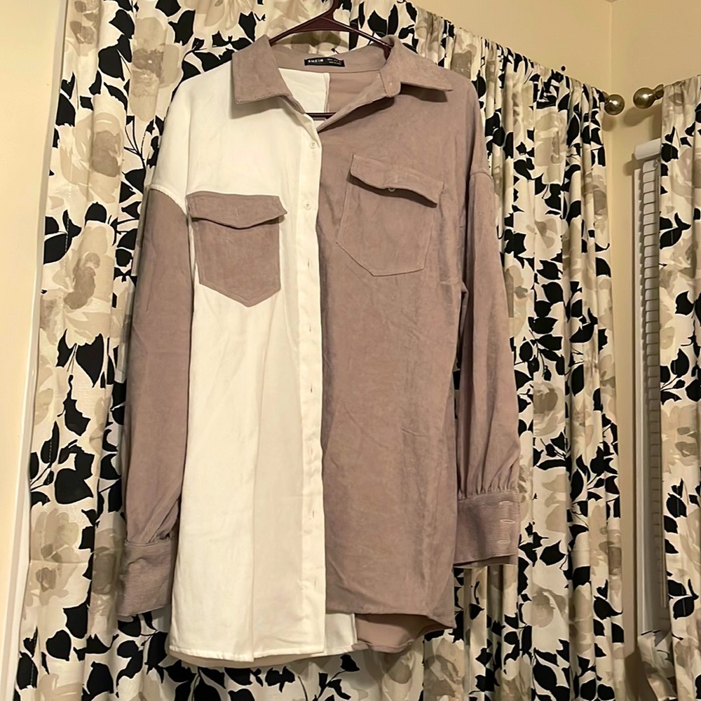 Oversized Cord Button down top